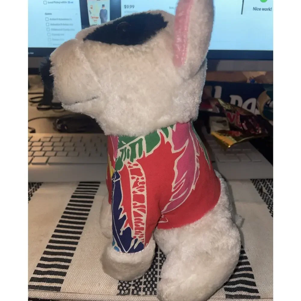 Vintage 1980's Spuds Mackenzie Dog Bud Light Plush Stuffed Hawaiian Shirt ACE